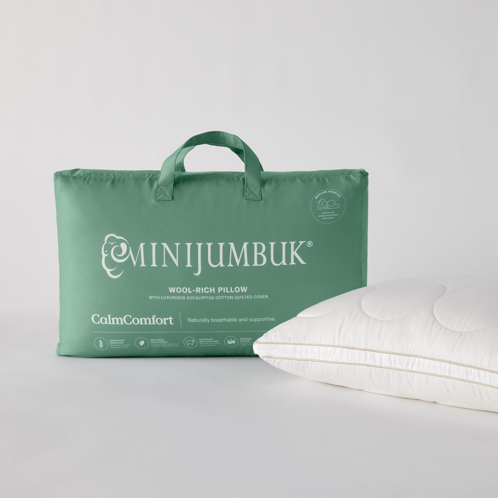 CalmComfort Wool Medium Pillow bag and pillow - thumbnail #6