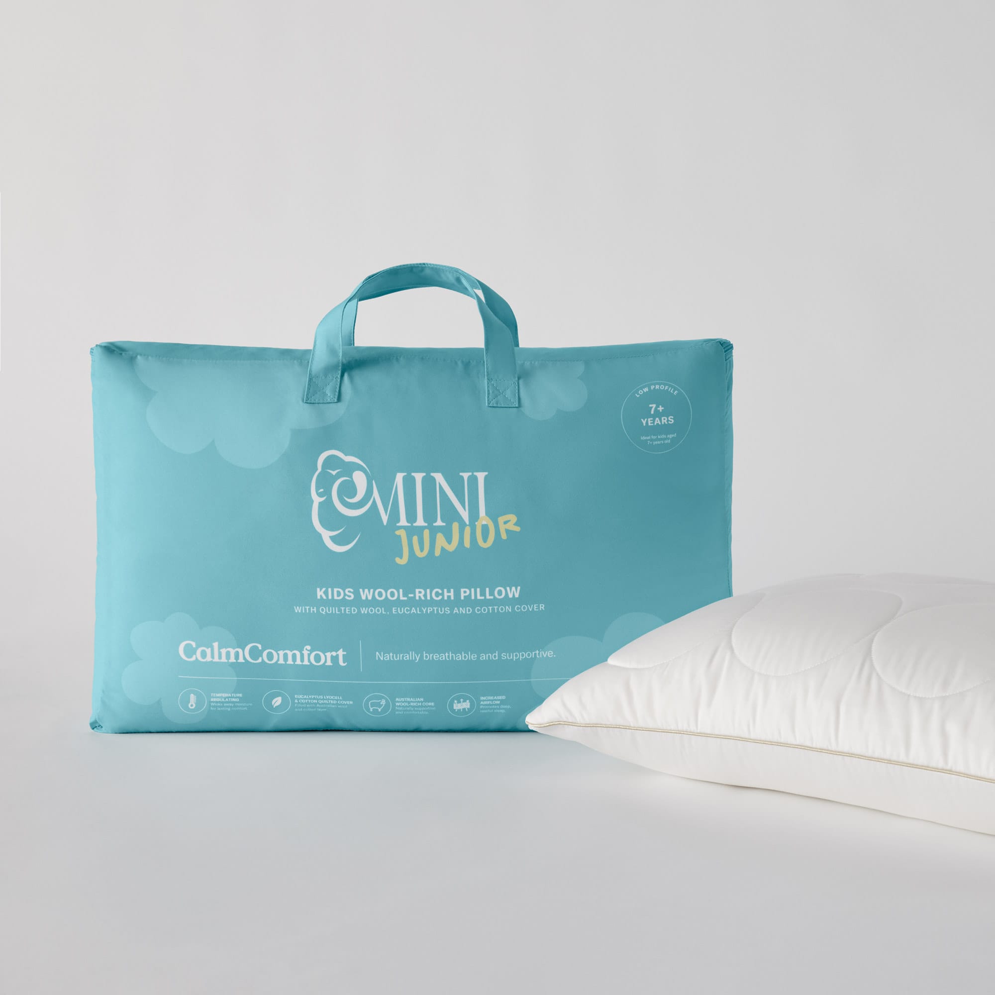 CalmComfort 7+ Pillow pillow and packaging
