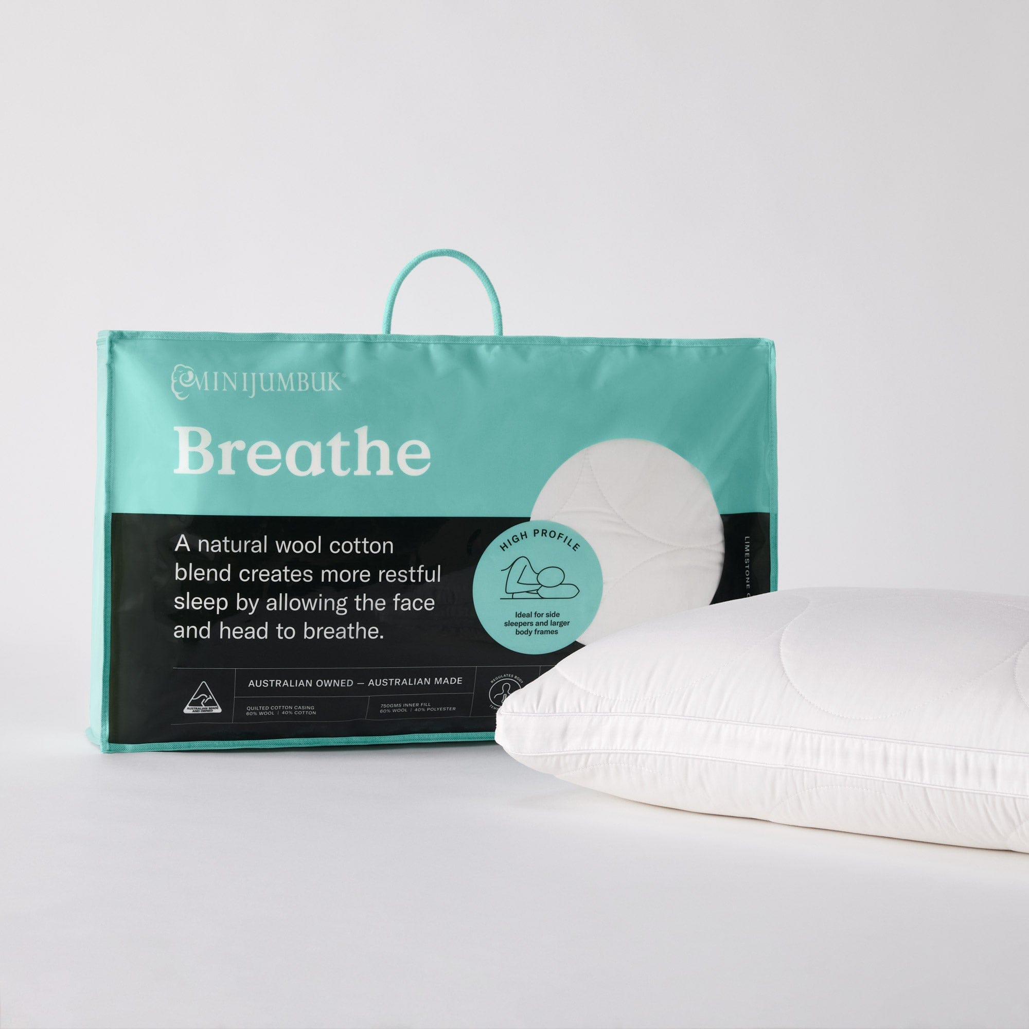 Breathe Wool Cotton Quilted Pillow