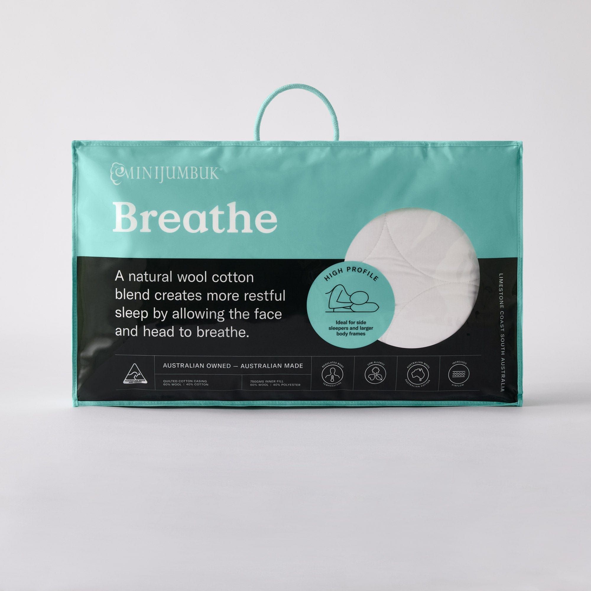 Breathe Wool Cotton Quilted Pillow