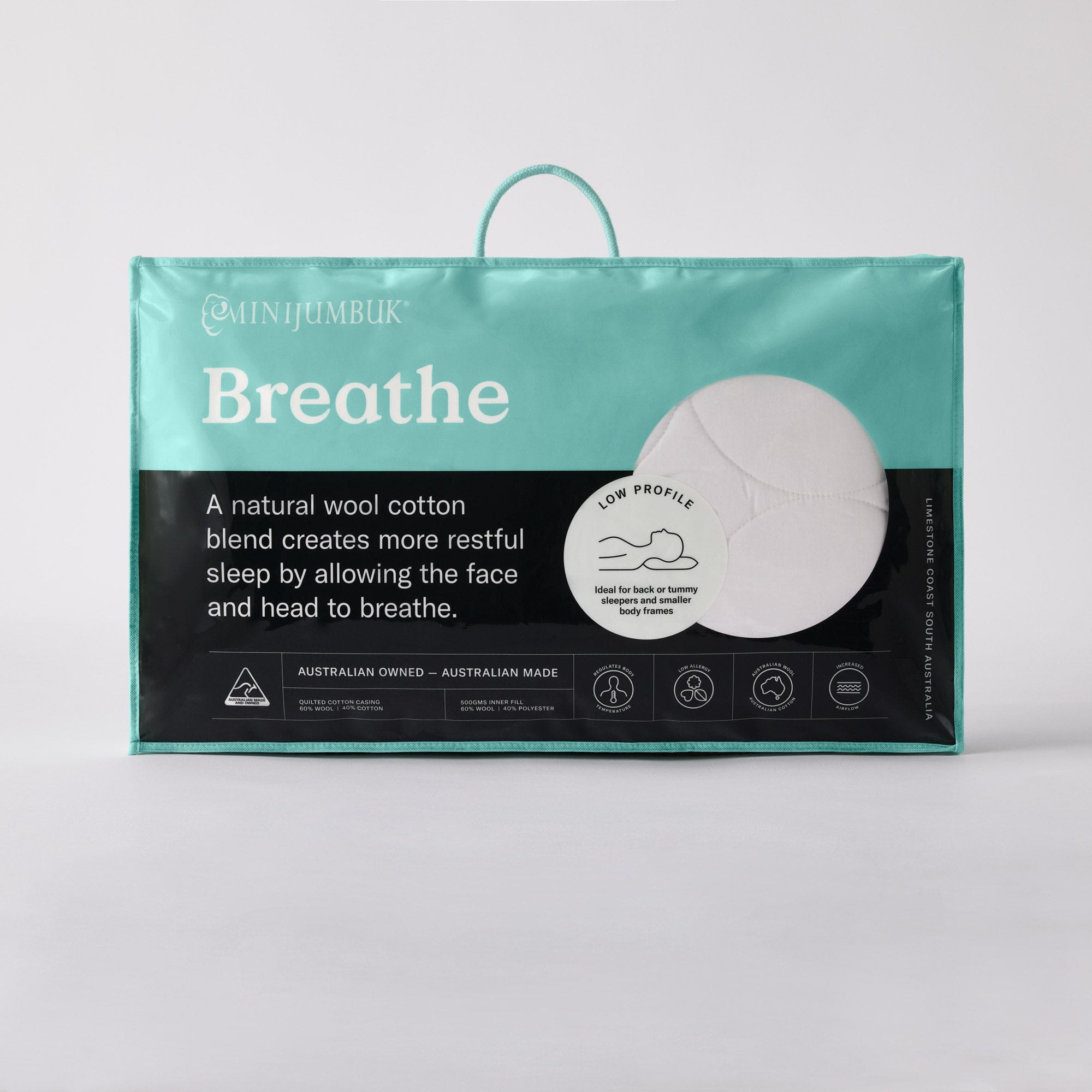 Breathe Wool Cotton Quilted Pillow