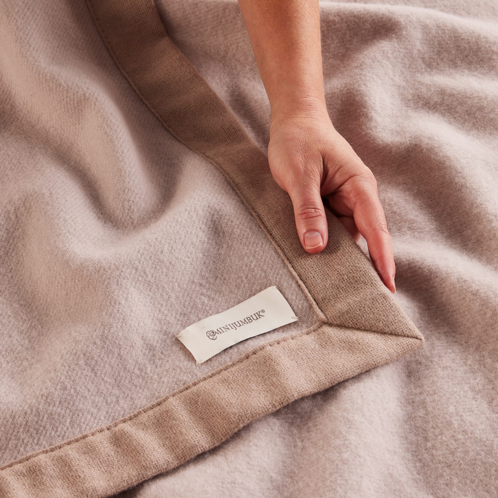 Henley Merino Blanket — Almond