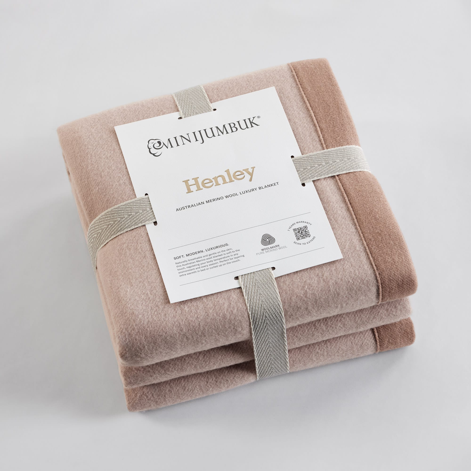 Henley Merino Blanket — Almond