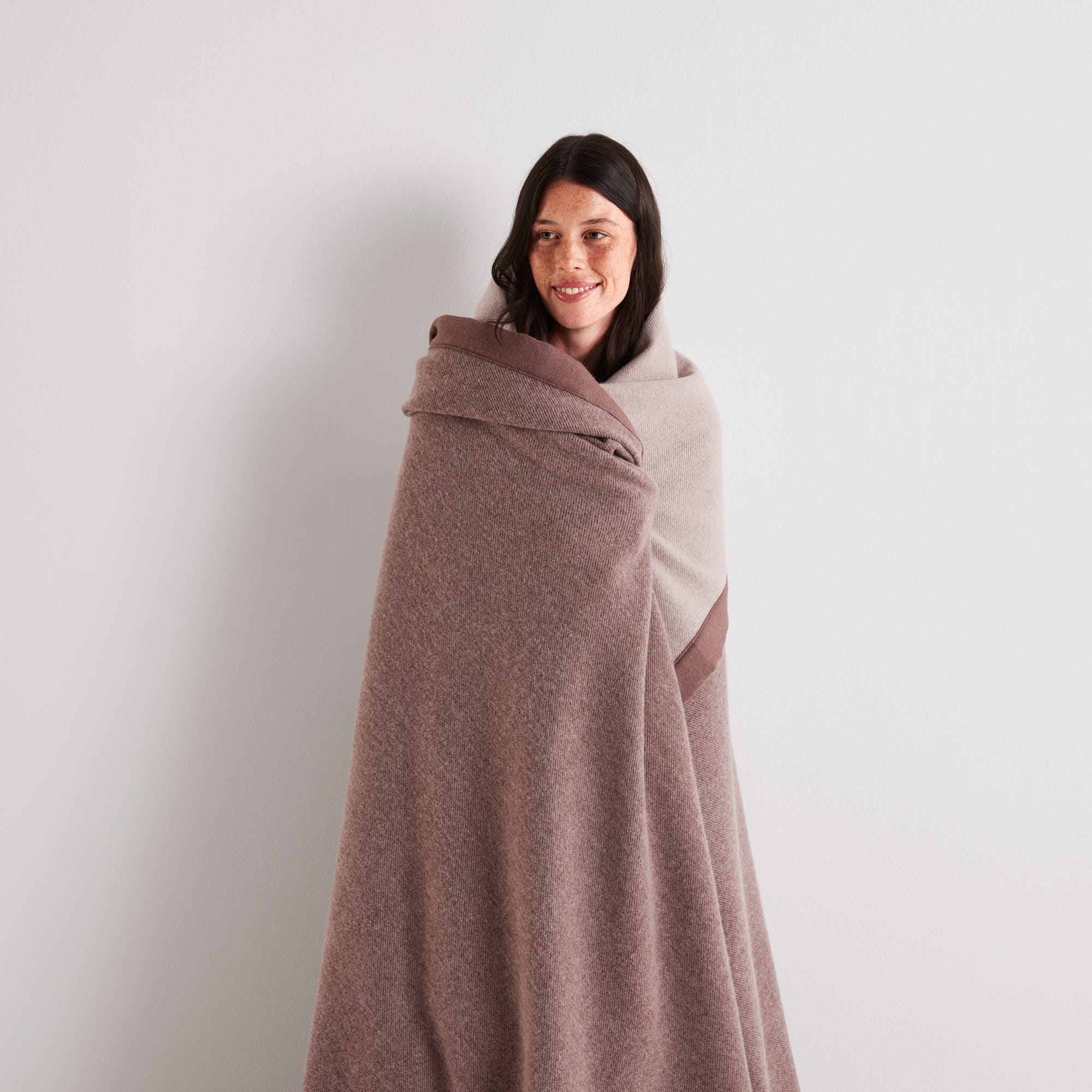 Henley Merino Blanket — Marron