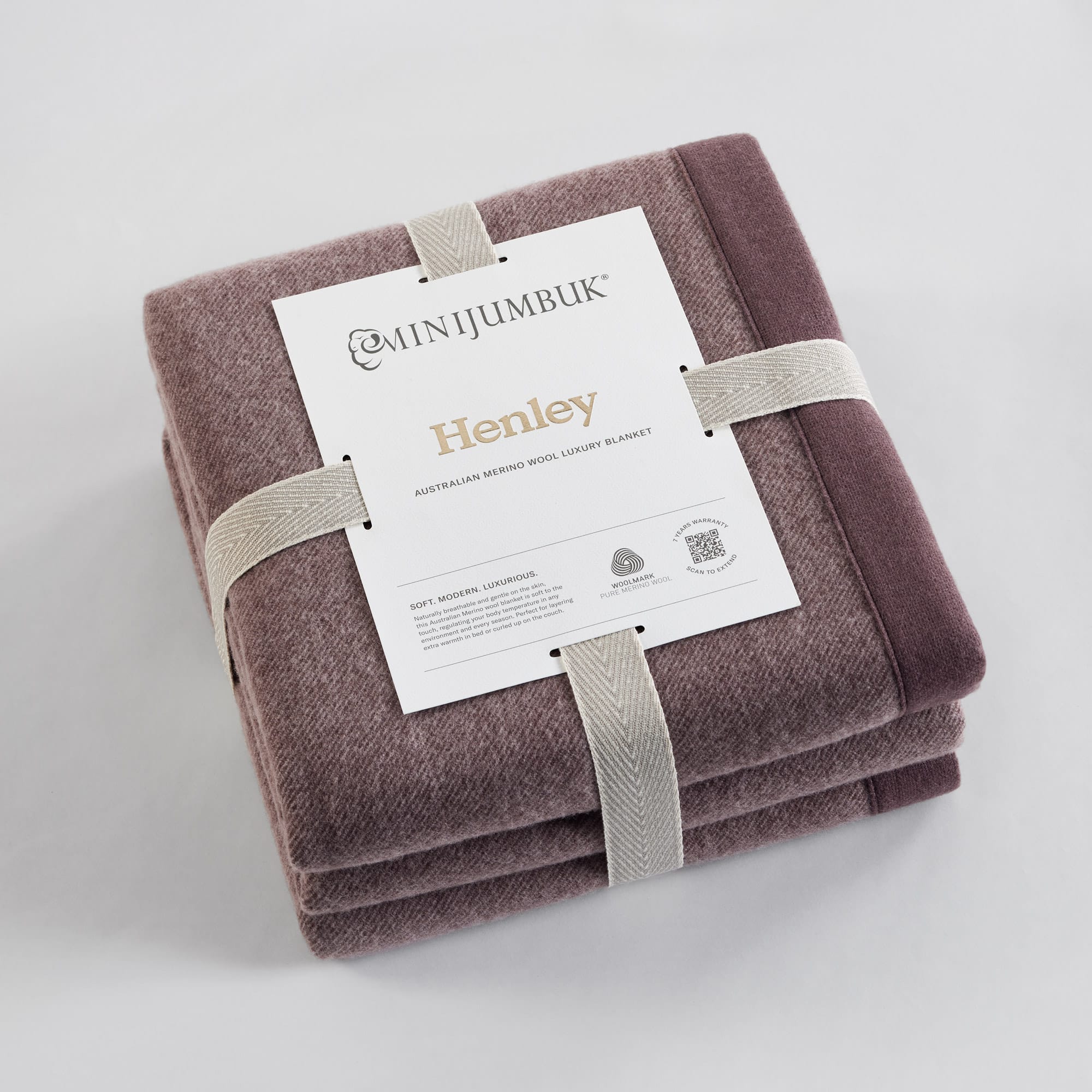 Henley Merino Blanket — Marron