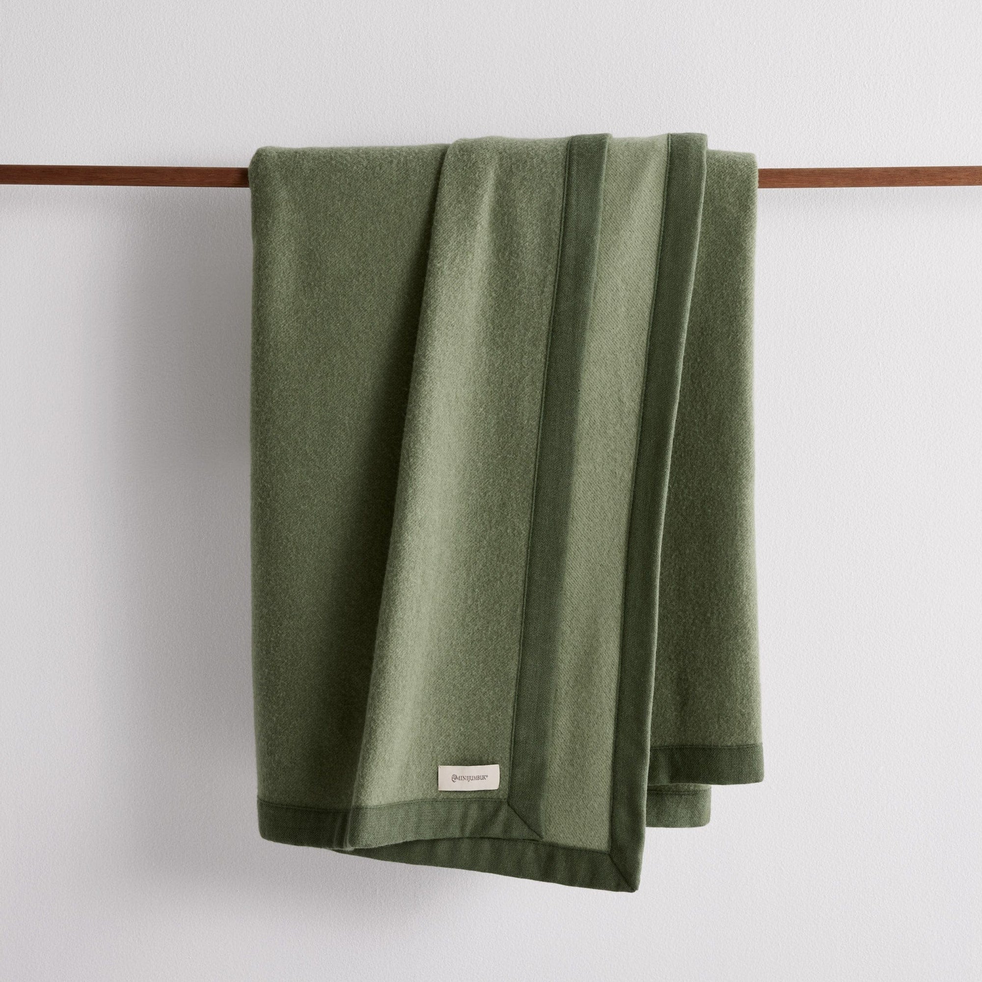 Henley Blanket Olive hanging - thumbnail #1