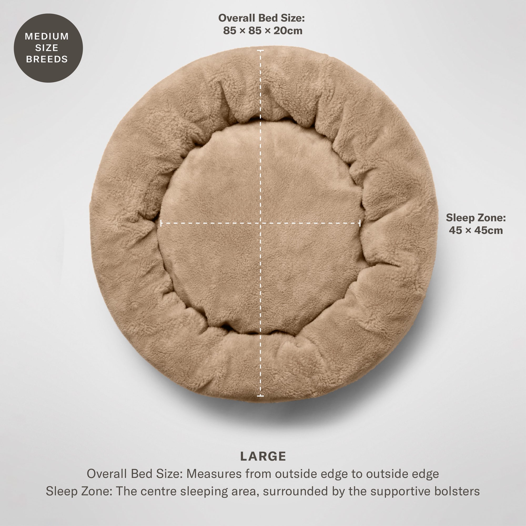 Oasis Large Dog bed small size dog breed size guide