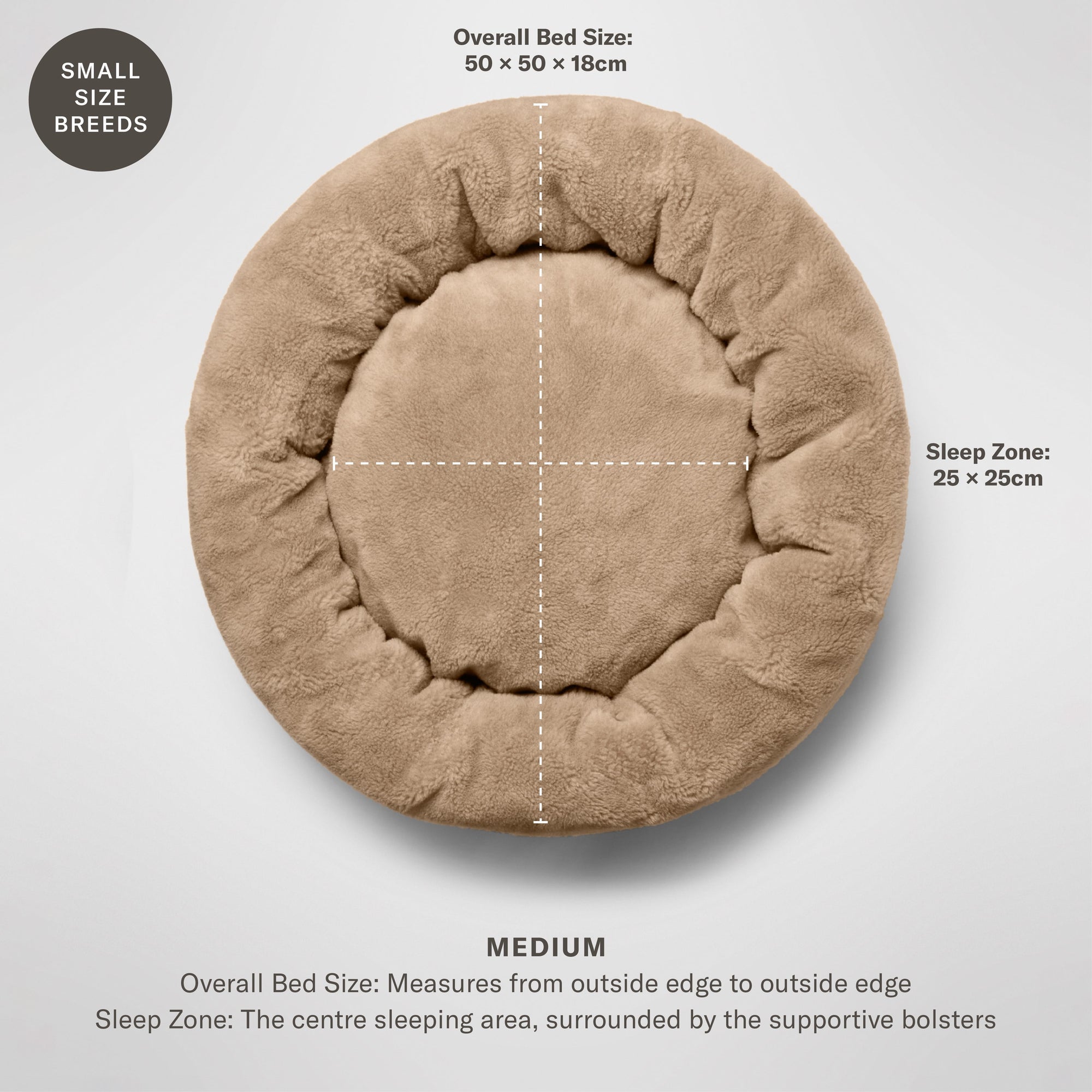 Oasis Medium Dog bed small size dog breed size guide
