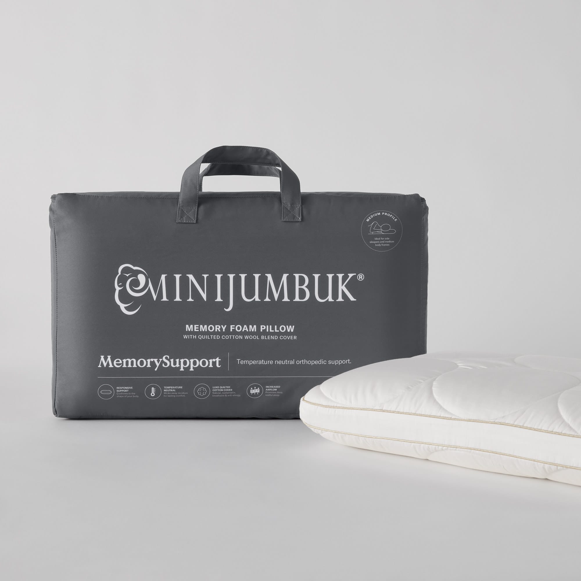MemorySupportPillow Quilted Cotton Medium packaging and pillow - thumbnail #8