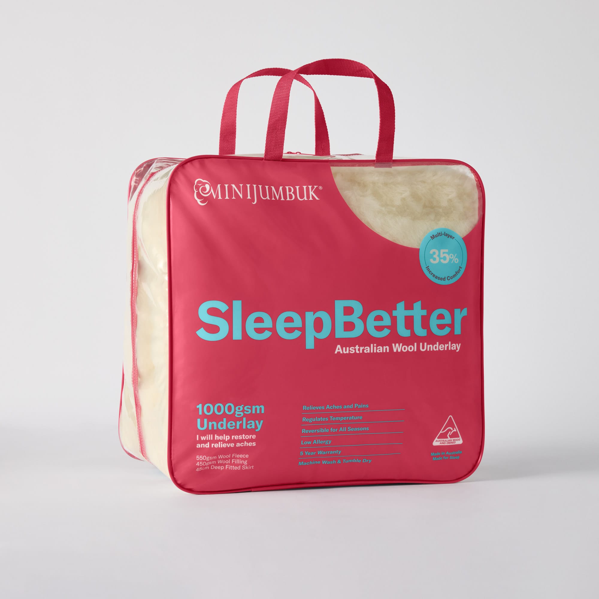 SleepBetter 1000gsm Australian Wool Underlay - Thumbnail photo #3