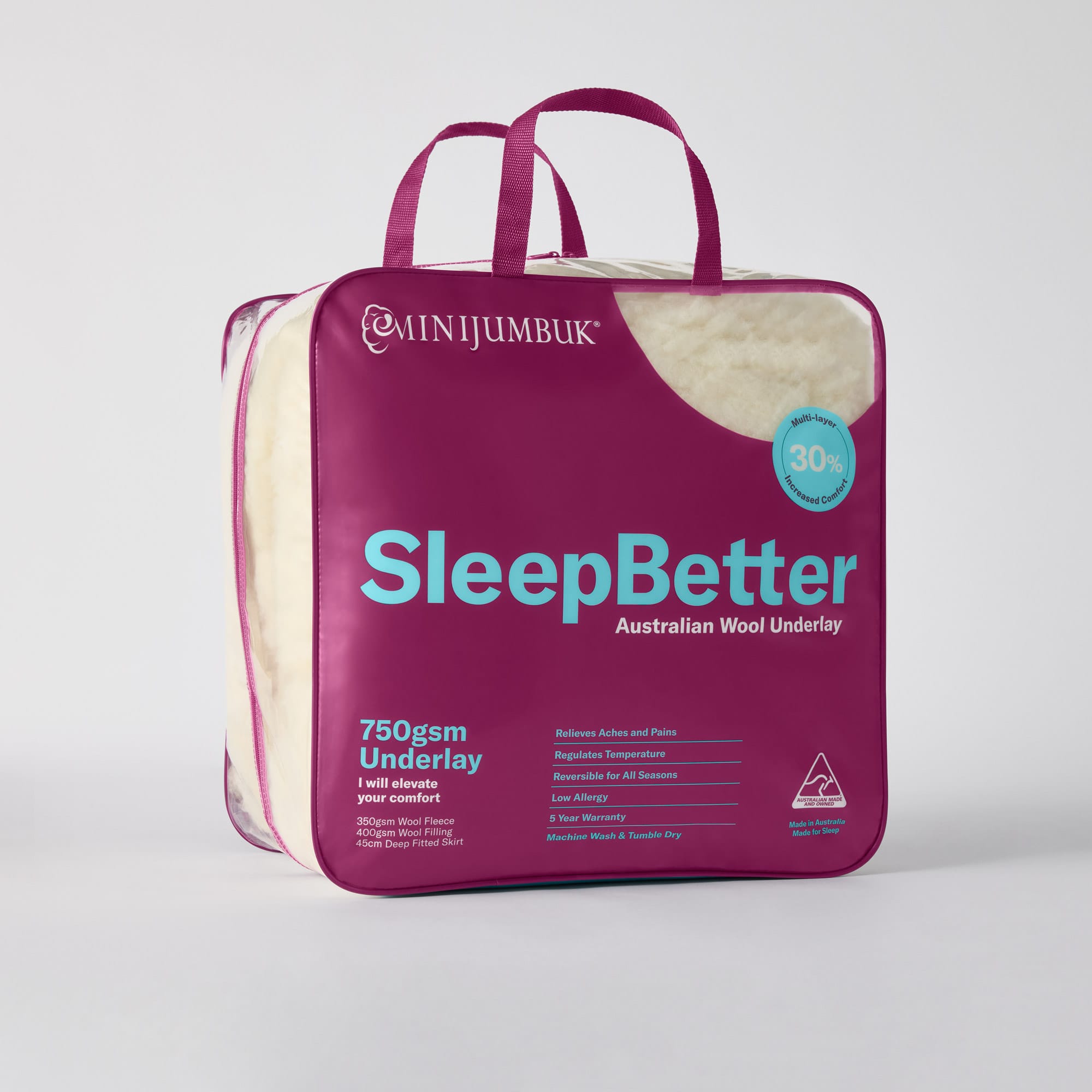 SleepBetter 750gsm Australian Wool Underlay - Thumbnail Photo #4