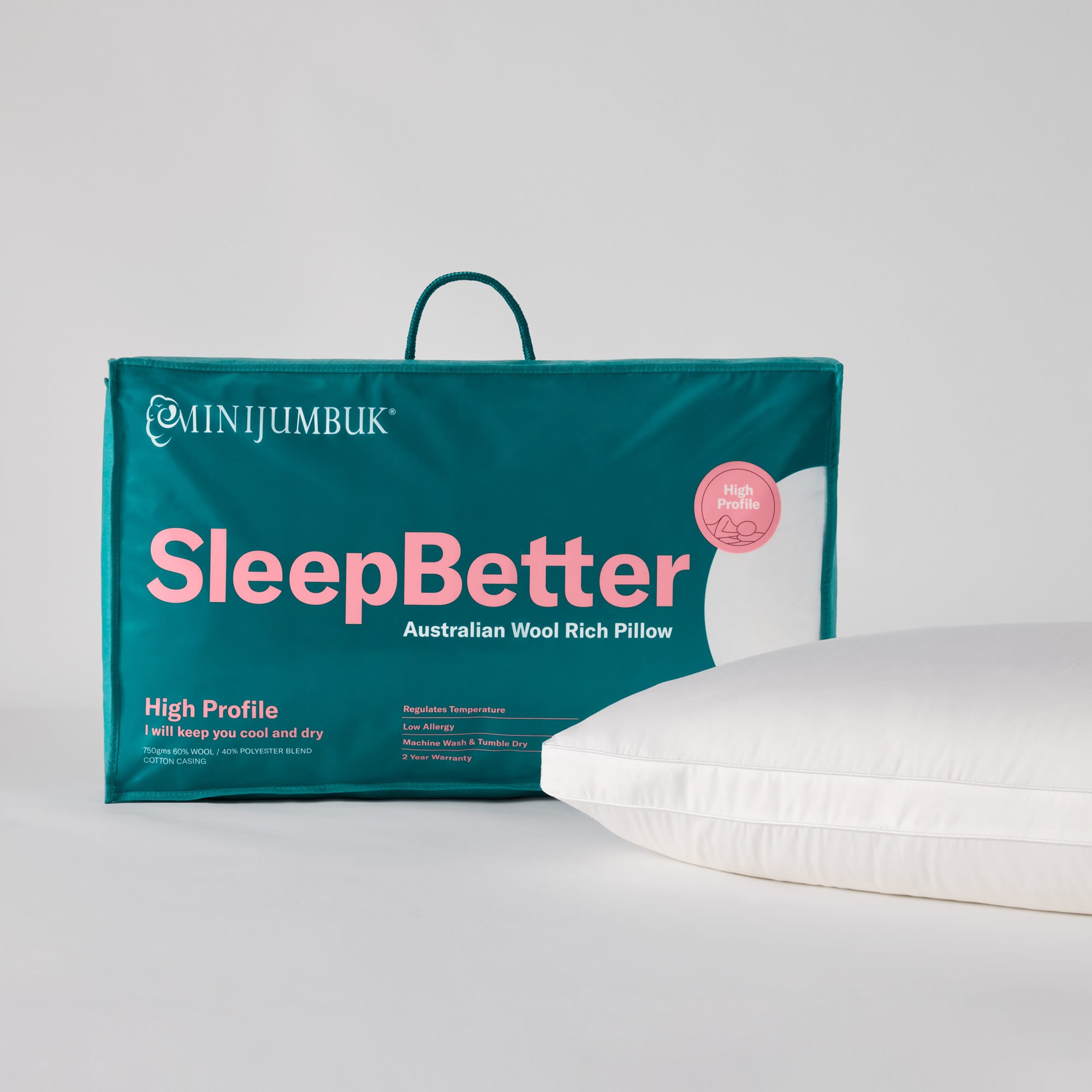 SleepBetter Wool high Pillow bag and pillow - thumbnail #8