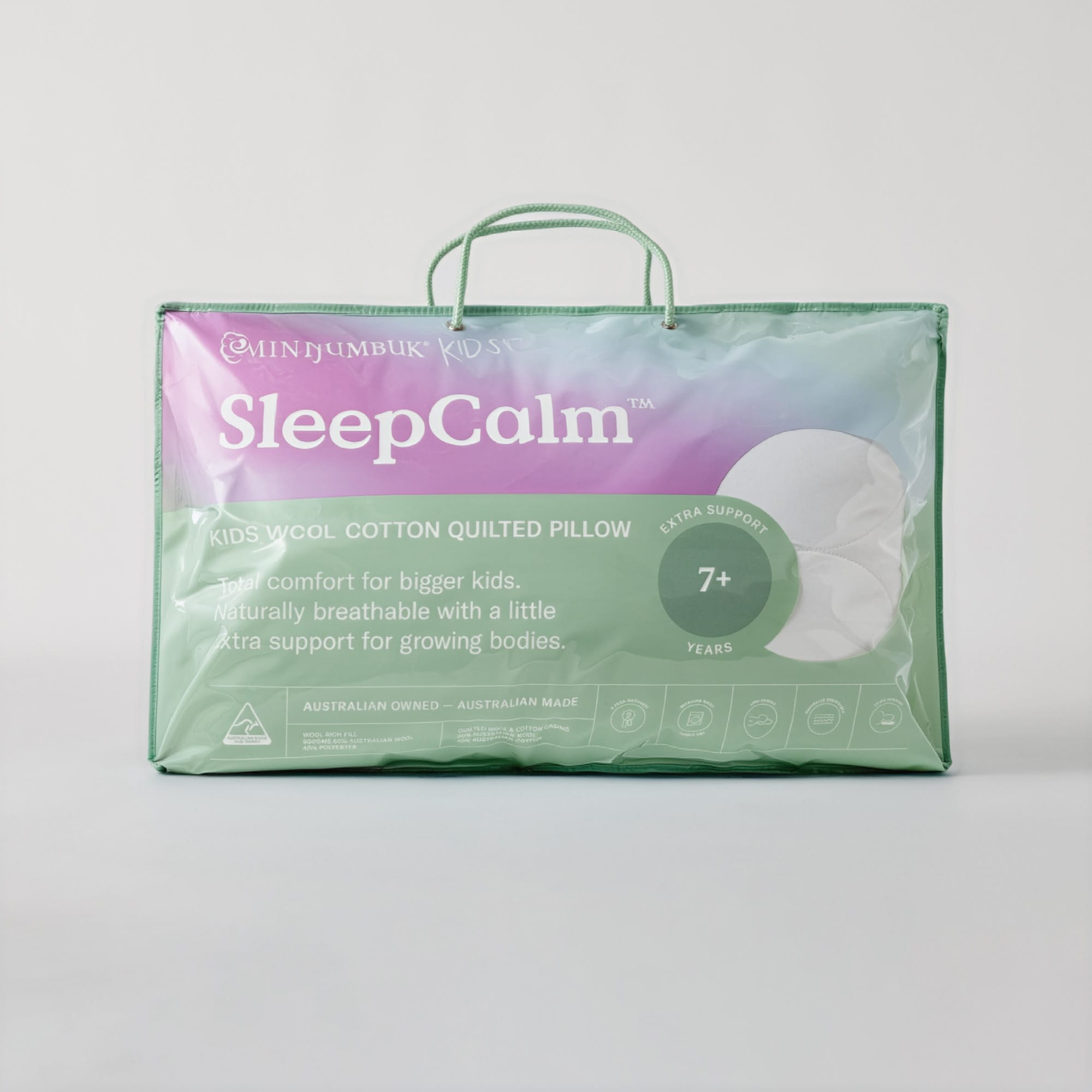SleepCalm Kids Wool Cotton Quilted Pillow - Thumbnail Photo #3