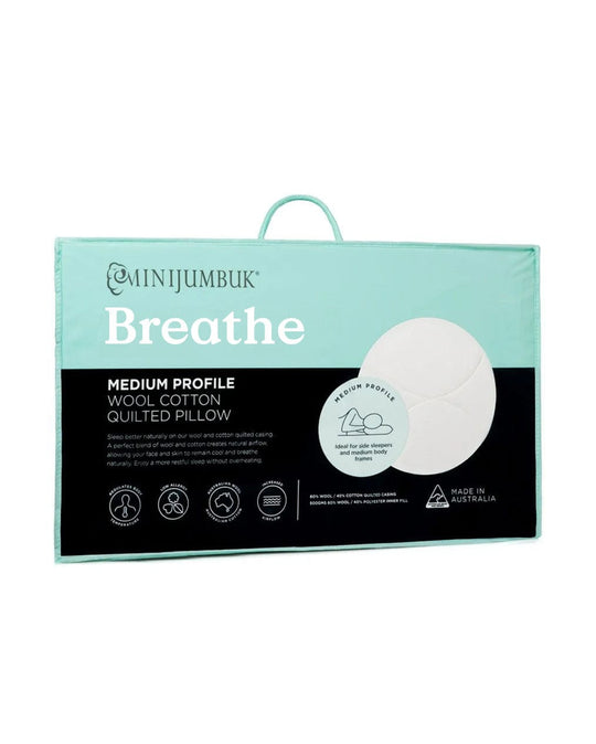 MiniJumbuk Breathe Wool Cotton Quilted Pillow - Low/Medium/HIgh - From $129.99