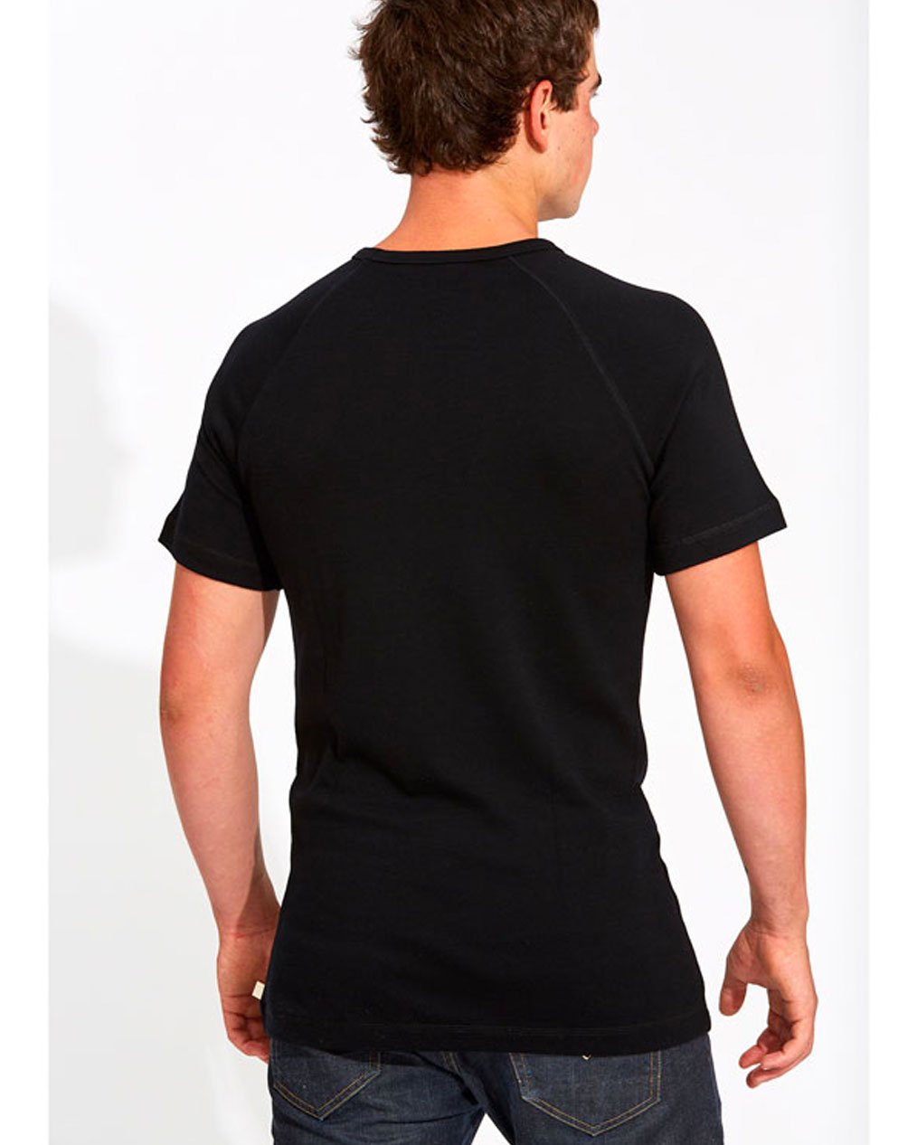 Woolerina Mens Short Sleeve Crew T-Shirt - Model