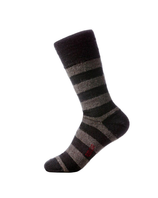 Humphrey Law Wool Blend Stripe Sock - Black - $24.95