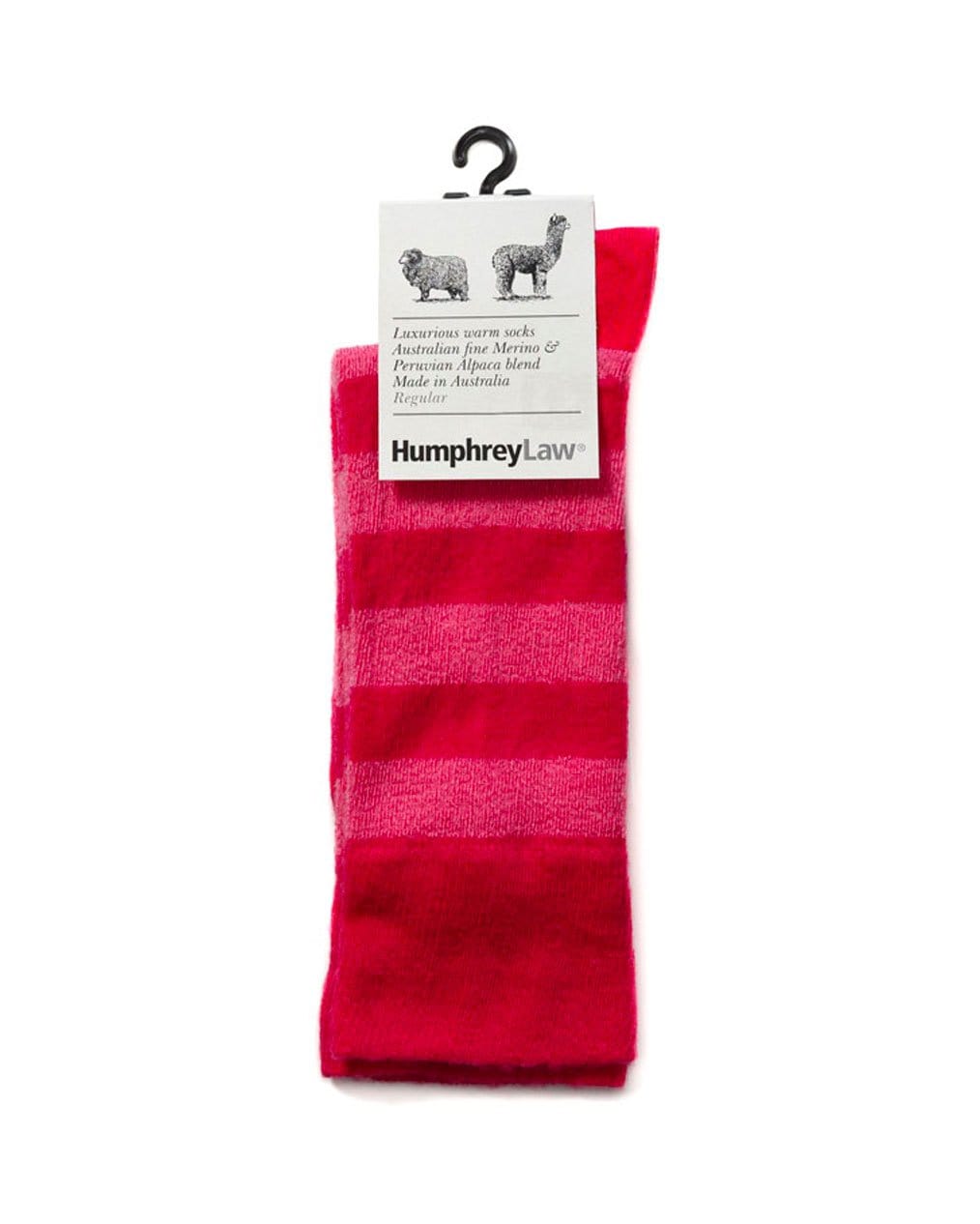Humphrey Law Wool Blend Stripe Sock - Pink - Thumbnail Photo #5